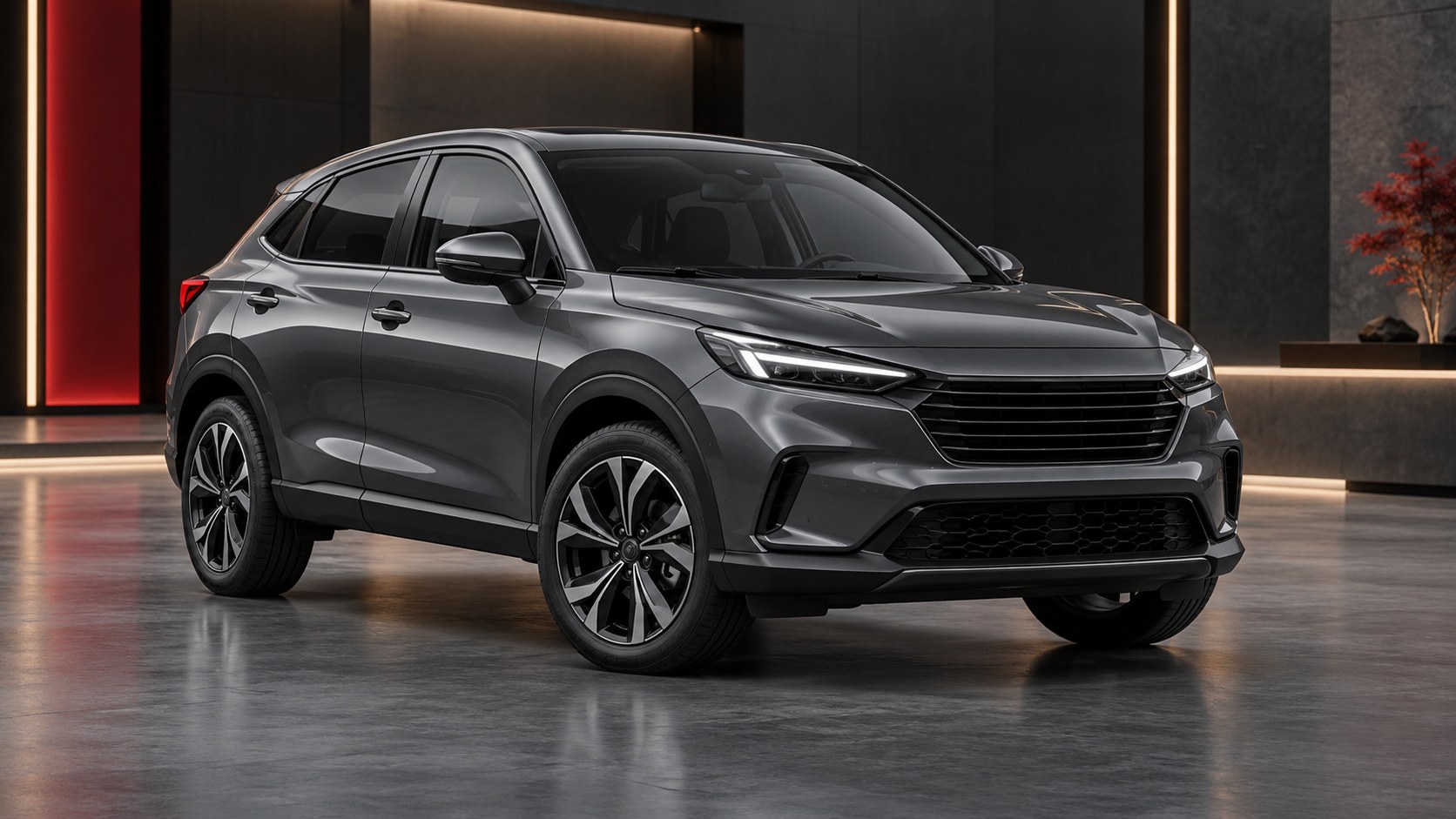 Ilustrasi mobil SUV abu-abu